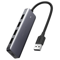 UGREEN CM219 4 az 1-ben USB adapter, 4x USB 3.0 + USB-C (szürke)