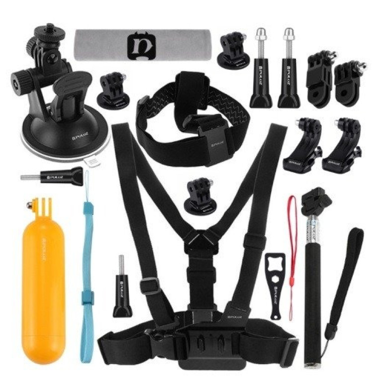 Puluz 20 darabos tartozékkészlet sportkamerákhoz (beleértve az Osmo Action 5 Pro-t, Insta360 Ace Pro 2-t) PKT18