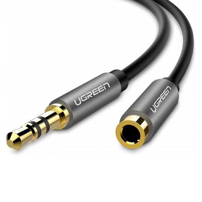 UGREEN AUX 3,5 mm-es jack audió hosszabbító kábel, 1m (fekete) UGREEN AUX 3,5 mm-es jack audió hosszabbító kábel, 1m (fekete)