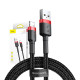 Baseus Cafule 2.4A Lightning USB-kábel 0.5m (fekete-piros)
