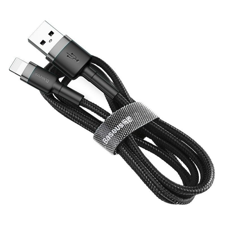 Baseus Cafule 2.4A Lightning USB-kábel 1 m (szürke-fekete)
