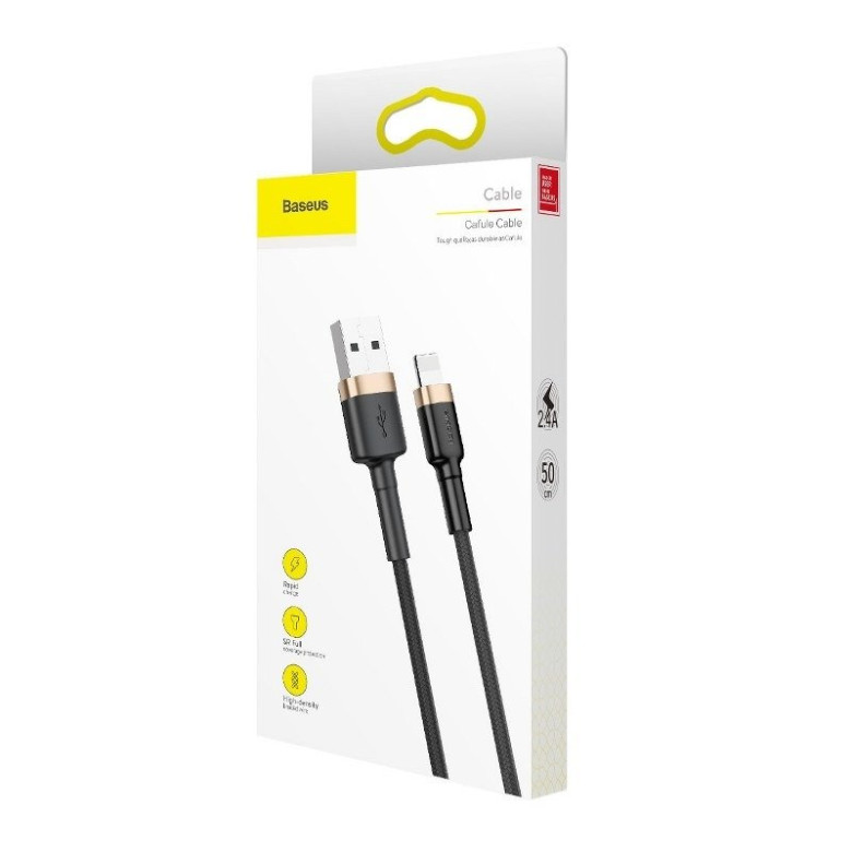Baseus Cafule USB-Lightning kábel, 2,4A, 1 m (arany-fekete) Baseus Cafule USB-Lightning kábel, 2,4A, 1 m (arany-fekete)