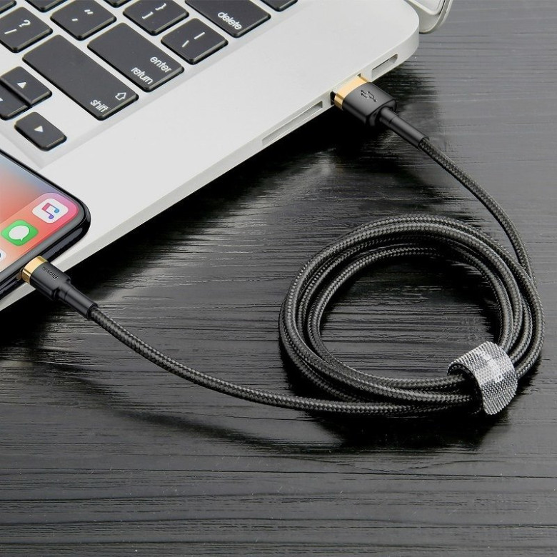 Baseus Cafule USB-Lightning kábel, 2,4A, 1 m (arany-fekete) Baseus Cafule USB-Lightning kábel, 2,4A, 1 m (arany-fekete)