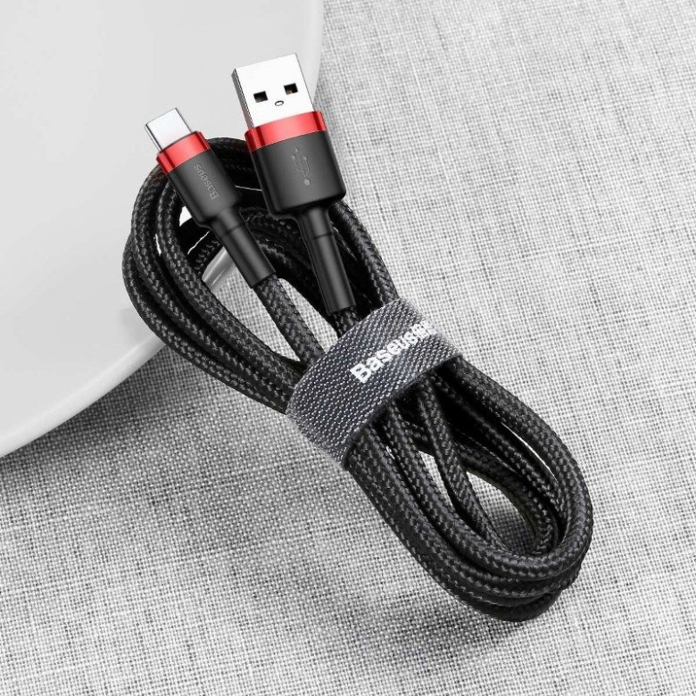 Baseus Cafule USB-USB-C kábel, 2A, 3m (piros-fekete) Baseus Cafule USB-USB-C kábel, 2A, 3m (piros-fekete)
