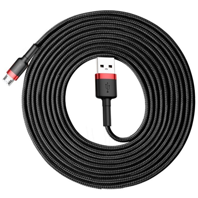 Baseus Cafule USB-Micro-USB kábel, 2A, 3 m (fekete és piros) Baseus Cafule USB-Micro-USB kábel, 2A, 3 m (fekete és piros)