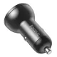 Baseus autós töltő kijelzővel, 2x USB, 4,8A, 24W (szürke) Baseus autós töltő kijelzővel, 2x USB, 4,8A, 24W (szürke)