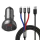 Baseus autós töltő 24 W-os kijelzővel + 3 az 1-ben Baseus három színű 1,2 m-es USB kábel Baseus autós töltő 24 W-os kijelzővel + 3 az 1-ben Baseus három színű 1,2 m-es USB kábel