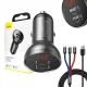 Baseus autós töltő 24 W-os kijelzővel + 3 az 1-ben Baseus három színű 1,2 m-es USB kábel Baseus autós töltő 24 W-os kijelzővel + 3 az 1-ben Baseus három színű 1,2 m-es USB kábel