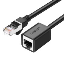 UGREEN Ethernet hosszabbító kábel RJ45, Cat. 6, FTP, fém dugóval, 1m (fekete)