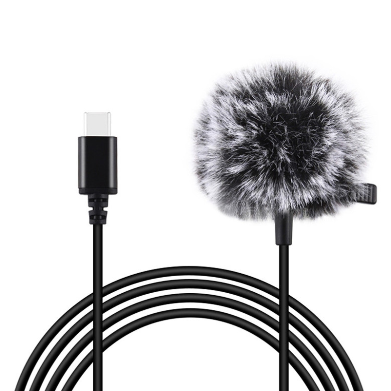 PULUZ Jack nyakkendő mikrofon klippel PU425 1,5 m USB-C