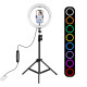 Puluz 1.1m állvány RGBW LED világítással 26cm vlog / stream / okostelefon PKT3044