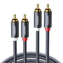 UGREEN AV104 sztereó audiokábel, 2× RCA–2× RCA, 1,5 m, fekete