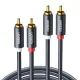 UGREEN AV104 sztereó audiokábel, 2× RCA–2× RCA, 1,5 m, fekete