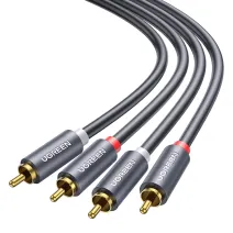 UGREEN AV104 sztereó audiokábel, 2× RCA–2× RCA, 1,5 m, fekete