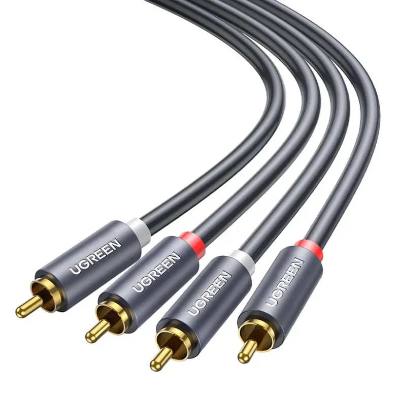 UGREEN AV104 sztereó audiokábel, 2× RCA–2× RCA, 1,5 m, fekete