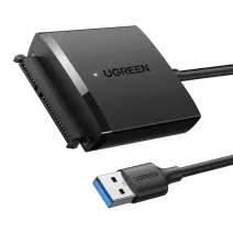 UGREEN CM257 SATA III–USB 3.0 adapter 2,5 és 3,5 hüvelykes meghajtókhoz, fekete