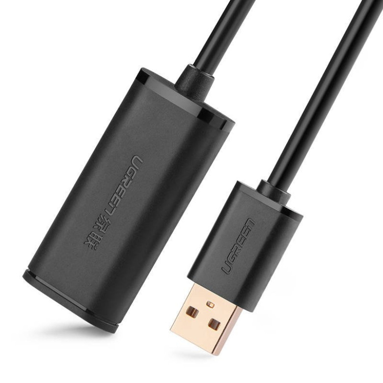 UGREEN US121, aktív USB 2.0 hosszabító kábel, 20m (fekete)
