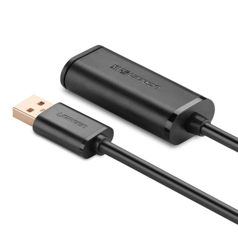 UGREEN US121, aktív USB 2.0 hosszabító kábel, 20m (fekete)