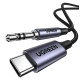 3,5 mm-es mini jack AUX kábel az USB-C UGREEN AV143-hoz, 1 m (fekete)