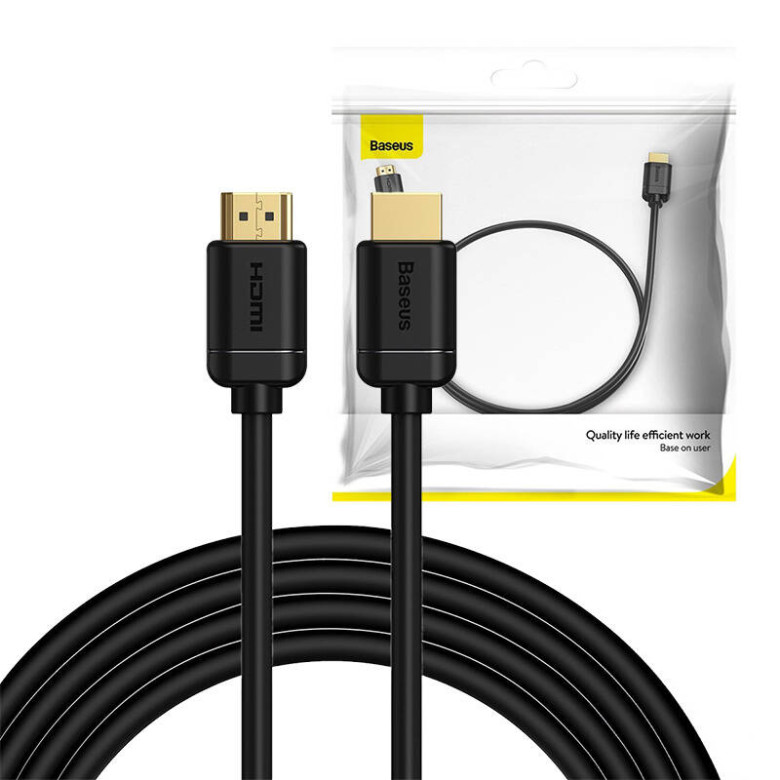 Baseus HDMI 2.0 kábel, 4K 60Hz, 3D, HDR, 18Gbps, 3m (fekete) Baseus HDMI 2.0 kábel, 4K 60Hz, 3D, HDR, 18Gbps, 3m (fekete)