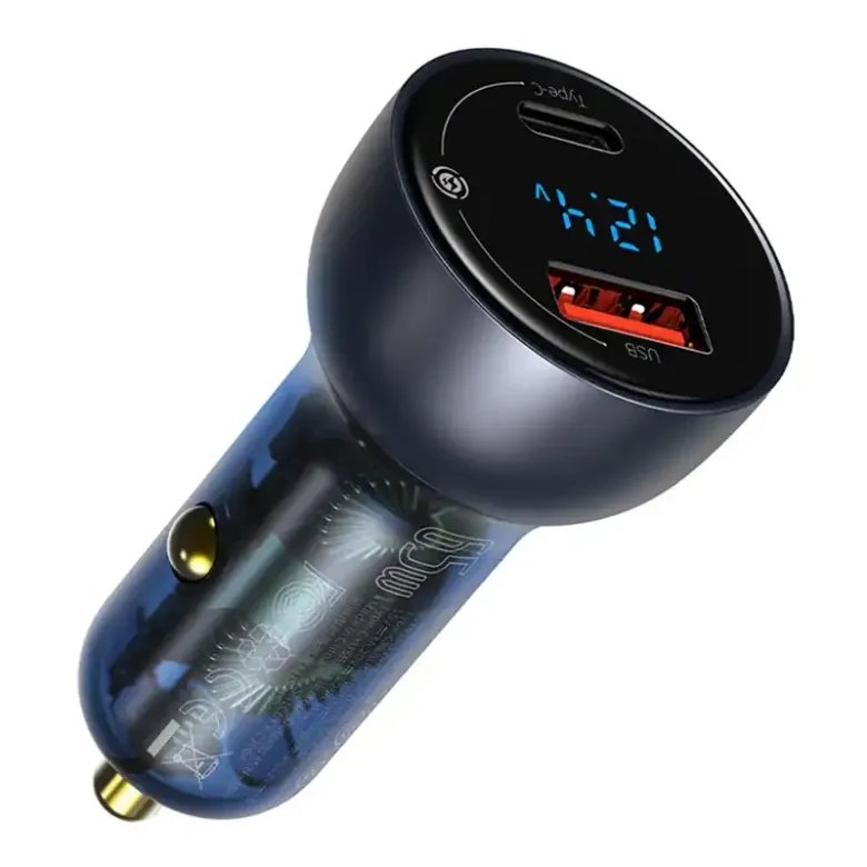 Baseus Particular Digital Display autós töltő kijelzővel, USB + USB-C, QC3.0+PD, 5A, 65W (szürke) Baseus Particular Digital Display autós töltő kijelzővel, USB + USB-C, QC3.0+PD, 5A, 65W (szürke)