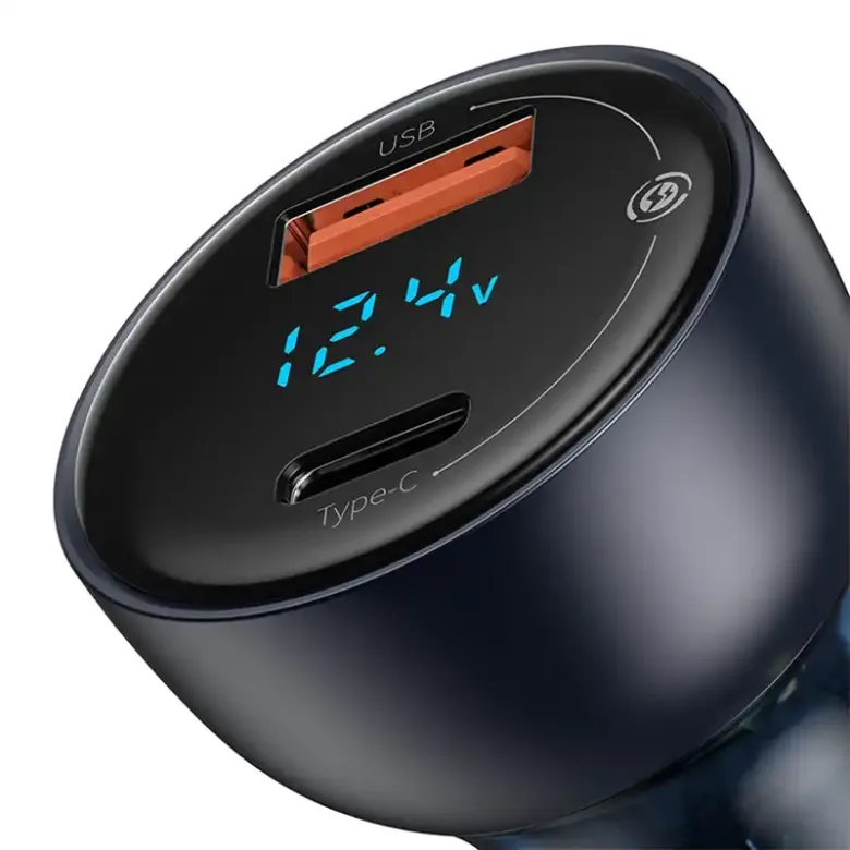 Baseus Particular Digital Display autós töltő kijelzővel, USB + USB-C, QC3.0+PD, 5A, 65W (szürke) Baseus Particular Digital Display autós töltő kijelzővel, USB + USB-C, QC3.0+PD, 5A, 65W (szürke)