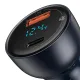 Baseus Particular Digital Display autós töltő kijelzővel, USB + USB-C, QC3.0+PD, 5A, 65W (szürke)