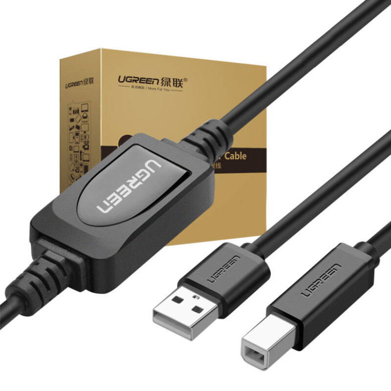 UGREEN US122 USB 2.0 A-B nyomtatókábel, 15 m (fekete) UGREEN US122 USB 2.0 A-B nyomtatókábel, 15 m (fekete)
