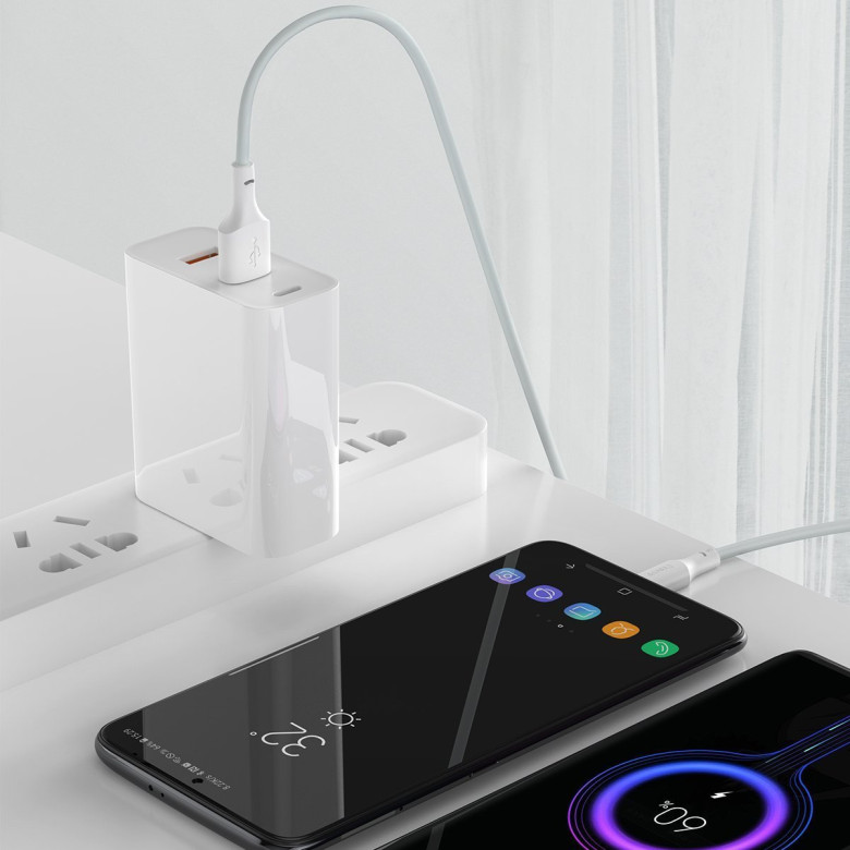 Baseus Simple Wisdom USB-USB-C kábel, 40W, 5A, 1,5m, 2db (fehér) Baseus Simple Wisdom USB-USB-C kábel, 40W, 5A, 1,5m, 2db (fehér)