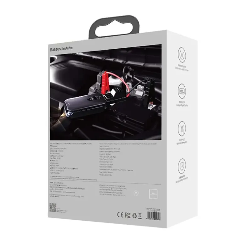 Baseus Super Energy Autó Jump Starter, 12000mAh, 1000A, USB (fekete)