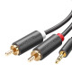 UGREEN AV102 2x RCA (Cinch) jack 3,5 mm-es kábel, 1,5m (fekete) UGREEN AV102 2x RCA (Cinch) jack 3,5 mm-es kábel, 1,5m (fekete)
