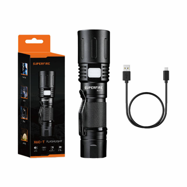 Superfire zseblámpa X60-T, 1500 lm, USB