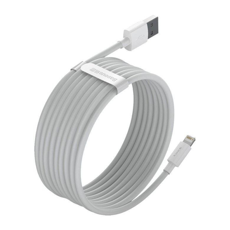 Baseus Simple Wisdom USB-Lightning kábel, 2.4A, 1.5m, 2db (fehér) Baseus Simple Wisdom USB-Lightning kábel, 2.4A, 1.5m, 2db (fehér)