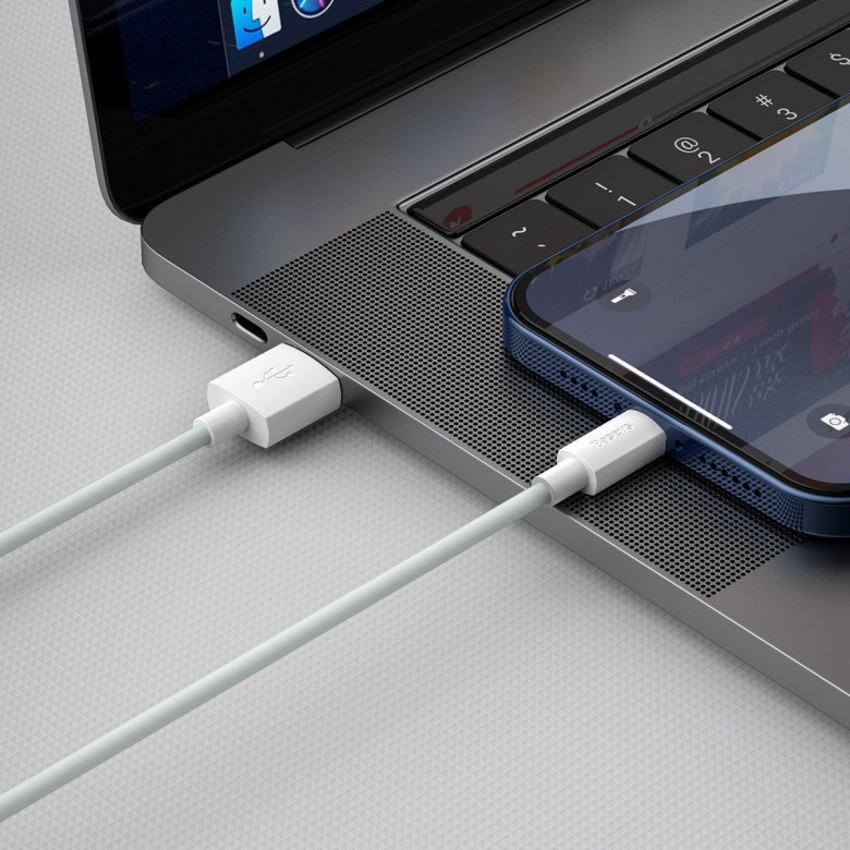 Baseus Simple Wisdom USB-Lightning kábel, 2.4A, 1.5m, 2db (fehér) Baseus Simple Wisdom USB-Lightning kábel, 2.4A, 1.5m, 2db (fehér)