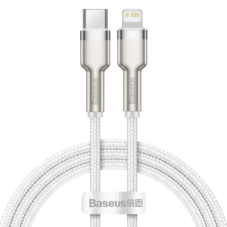 Baseus Cafule USB-C-Lightning kábel, PD, 20 W, 1 m (fehér) Baseus Cafule USB-C-Lightning kábel, PD, 20 W, 1 m (fehér)
