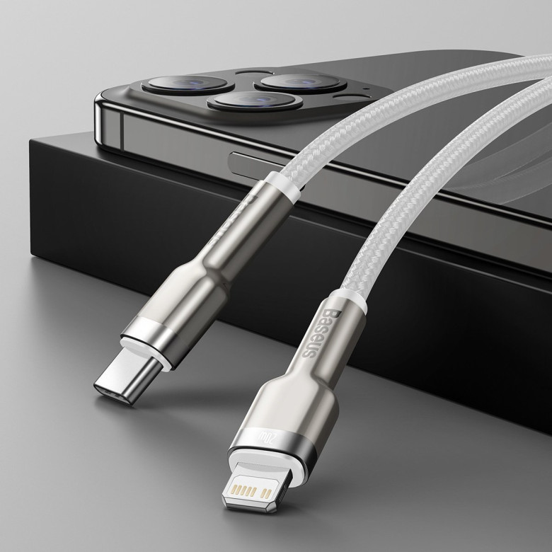 Baseus Cafule USB-C-Lightning kábel, PD, 20 W, 2 m (fehér) Baseus Cafule USB-C-Lightning kábel, PD, 20 W, 2 m (fehér)