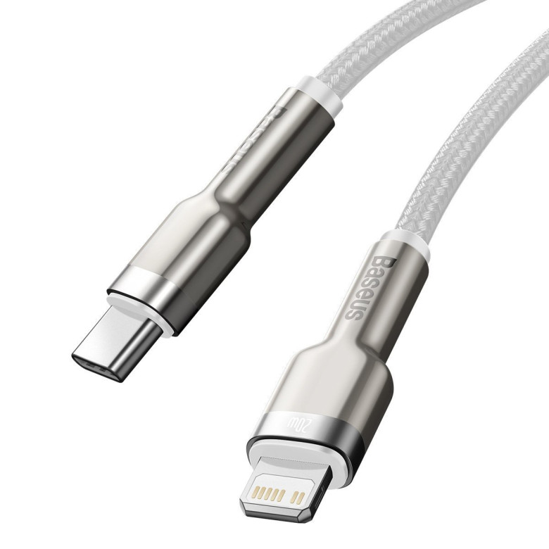 Baseus Cafule USB-C-Lightning kábel, PD, 20 W, 2 m (fehér) Baseus Cafule USB-C-Lightning kábel, PD, 20 W, 2 m (fehér)