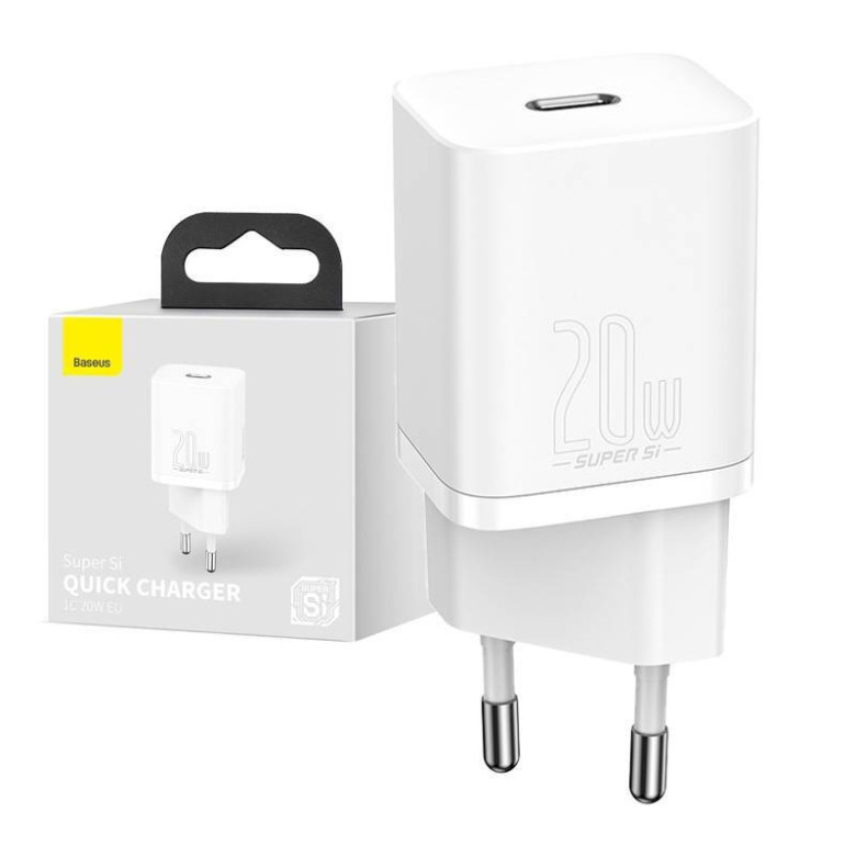 Baseus Super Si gyorstöltő 1C 20W (fehér) Baseus Super Si gyorstöltő 1C 20W (fehér)