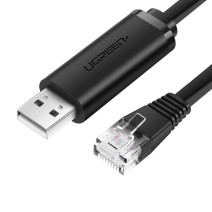 UGREEN CM204 konzol kábel USB - RJ45 hálózati eszközökhöz, 1,5m (fekete) UGREEN CM204 konzol kábel USB - RJ45 hálózati eszközökhöz, 1,5m (fekete)