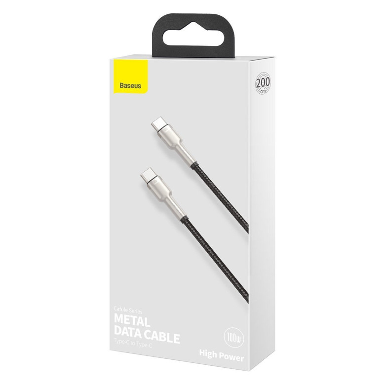 Baseus Cafule USB-C-USB-C kábel, 100 W, 2 m (fekete) Baseus Cafule USB-C-USB-C kábel, 100 W, 2 m (fekete)
