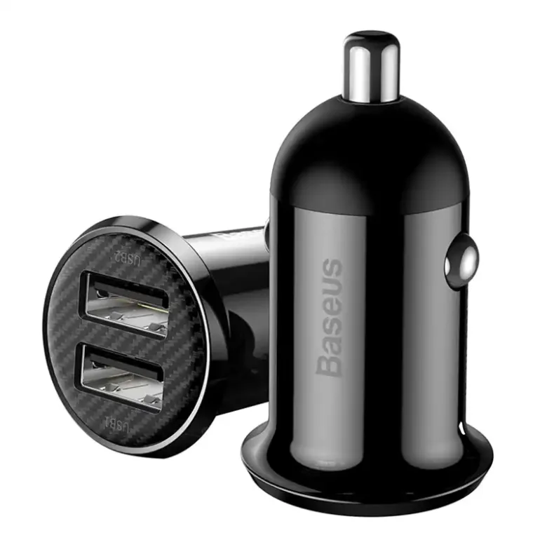 Baseus Grain Pro 2x USB 4.8A autós töltő (fekete) Baseus Grain Pro 2x USB 4.8A autós töltő (fekete)