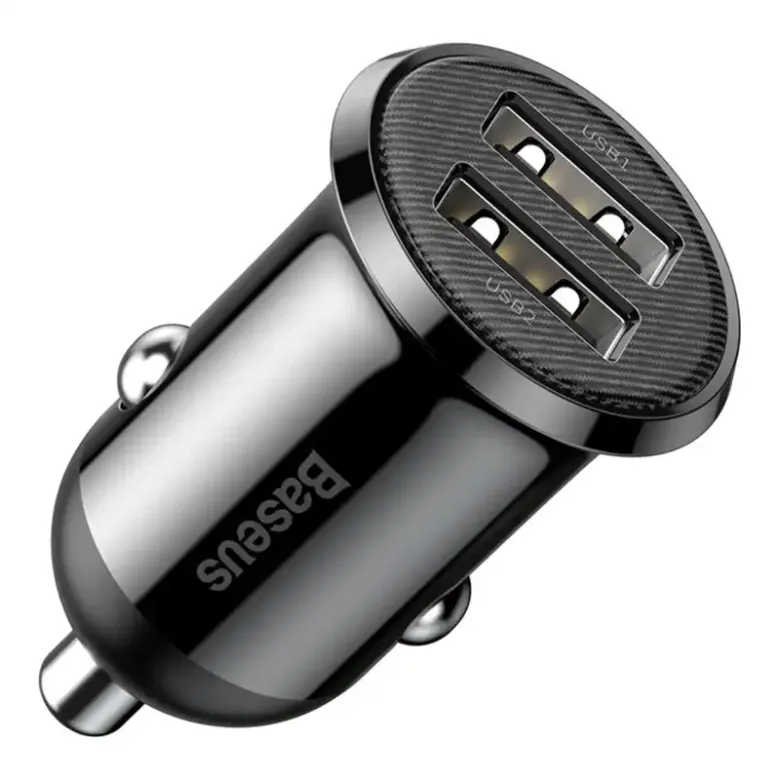 Baseus Grain Pro 2x USB 4.8A autós töltő (fekete) Baseus Grain Pro 2x USB 4.8A autós töltő (fekete)