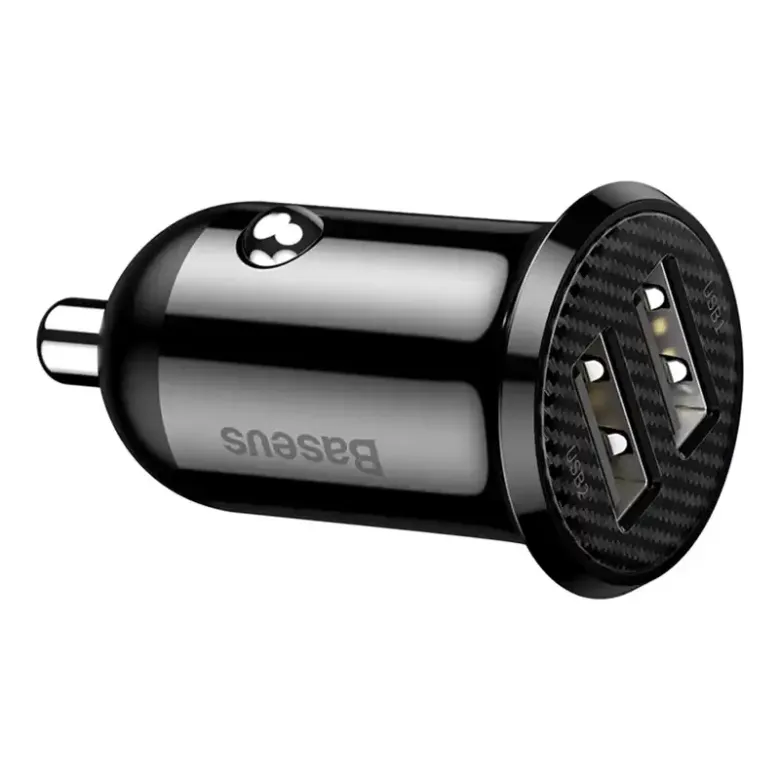 Baseus Grain Pro 2x USB 4.8A autós töltő (fekete) Baseus Grain Pro 2x USB 4.8A autós töltő (fekete)