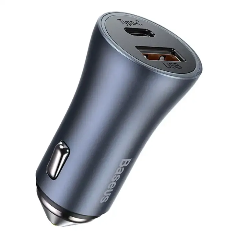 Baseus Golden Contactor Pro autós töltő, USB + USB-C, QC4.0 +, PD, SCP, 40 W (szürke) Baseus Golden Contactor Pro autós töltő, USB + USB-C, QC4.0 +, PD, SCP, 40 W (szürke)