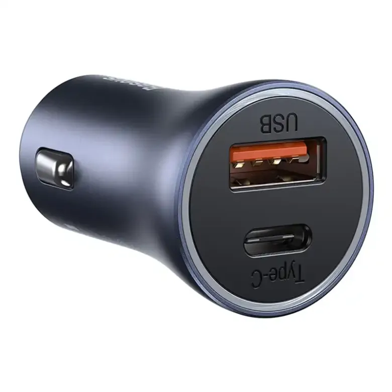 Baseus Golden Contactor Pro autós töltő, USB + USB-C, QC4.0 +, PD, SCP, 40 W (szürke) Baseus Golden Contactor Pro autós töltő, USB + USB-C, QC4.0 +, PD, SCP, 40 W (szürke)