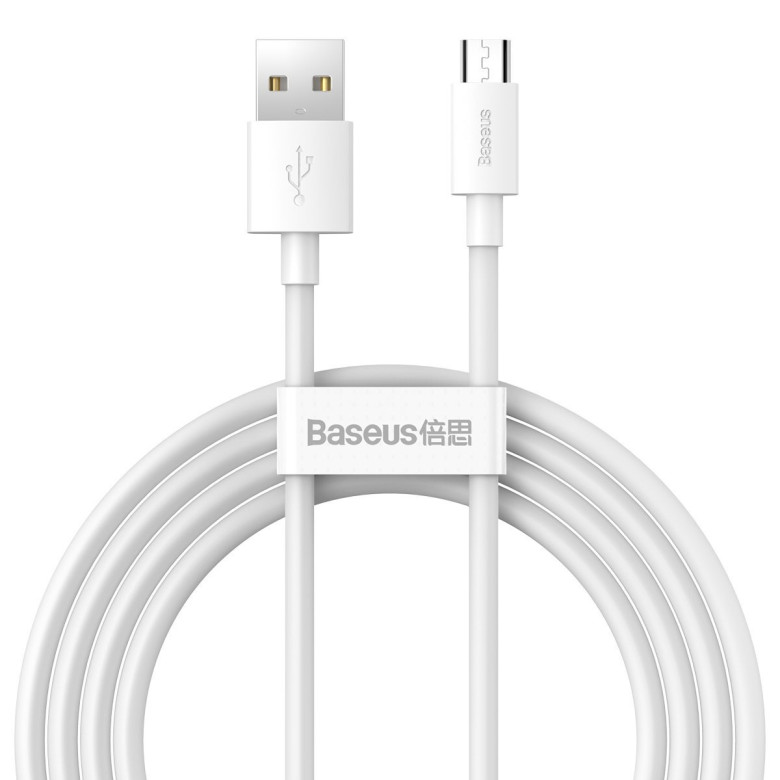Baseus Simple Wisdom Micro-USB - USB kábel, 2.1A, 1.5m (fehér) 2db. Baseus Simple Wisdom Micro-USB - USB kábel, 2.1A, 1.5m (fehér) 2db.