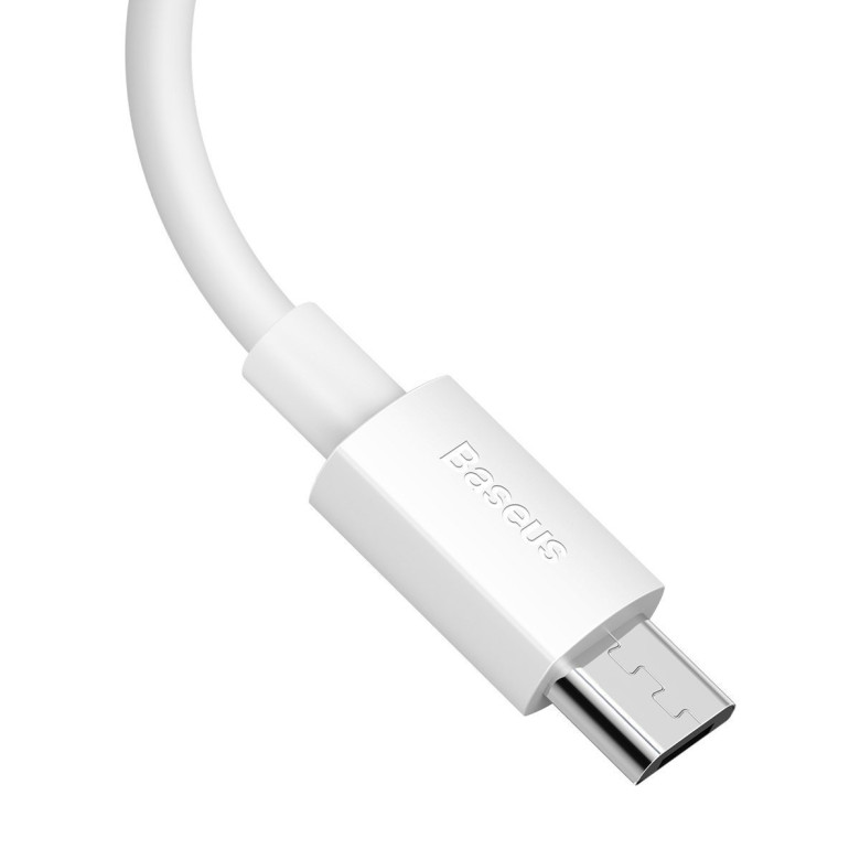 Baseus Simple Wisdom Micro-USB - USB kábel, 2.1A, 1.5m (fehér) 2db. Baseus Simple Wisdom Micro-USB - USB kábel, 2.1A, 1.5m (fehér) 2db.