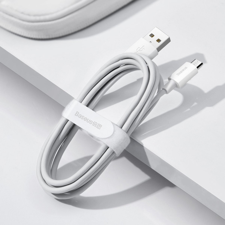 Baseus Simple Wisdom Micro-USB - USB kábel, 2.1A, 1.5m (fehér) 2db. Baseus Simple Wisdom Micro-USB - USB kábel, 2.1A, 1.5m (fehér) 2db.
