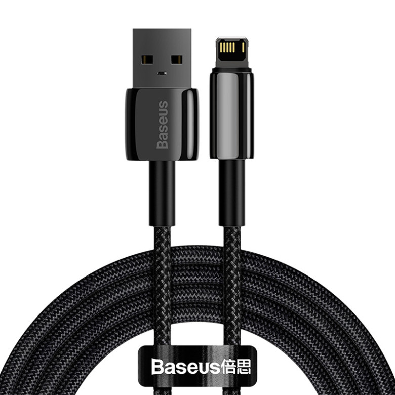 Baseus Tungsten Gold USB-Lightning kábel, 2,4A, 2m (fekete)