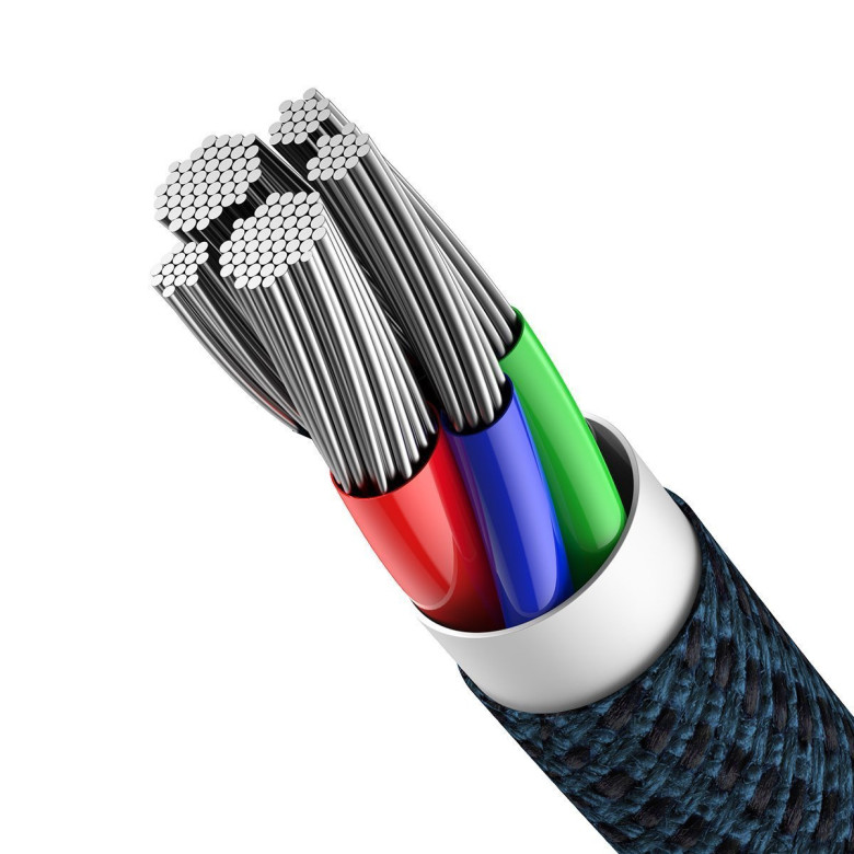 Basues USB-C - Lightning Kábel nagy sűrűségű fonott, 20W, 5A, PD, 2m (kék) Basues USB-C - Lightning Kábel nagy sűrűségű fonott, 20W, 5A, PD, 2m (kék)